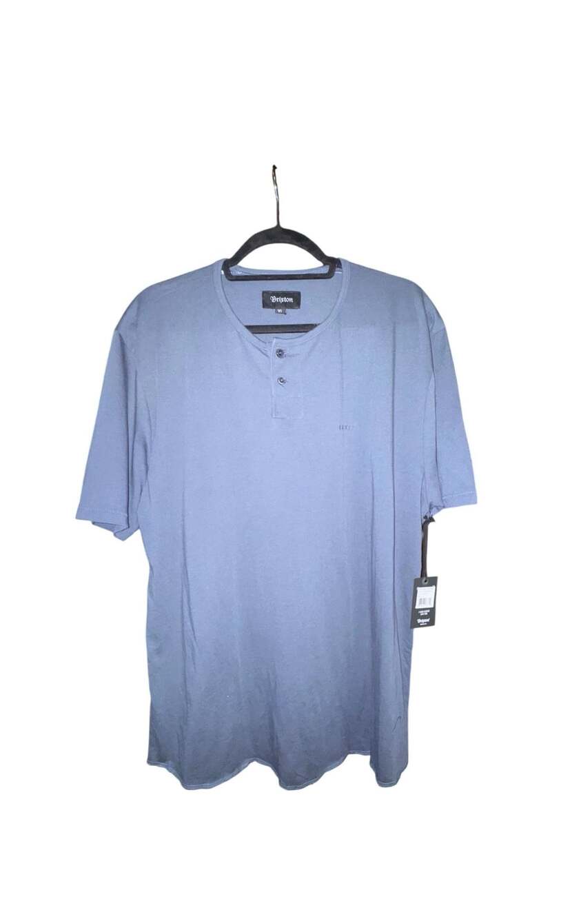 Brixton Berkeley S/S Henley Size XL Indigo Cotton T-Shirt